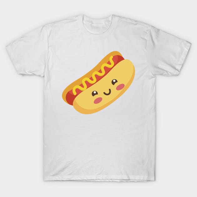 Cute Kawaii Hot Dog T-Shirt by MajorCompany